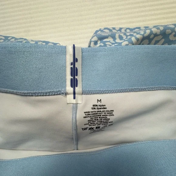 Adam Selman Sport Blue Leopard Print Shorts French cut high rise size medium - Picture 8 of 14